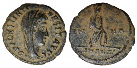 Divus Constantine I, died 337. Follis (Bronze, 1.79 g, 15 mm), Antioch. Alexandria, struck 347-348. D V CONSTANTINVS P T AVGG, veiled head to right. R...