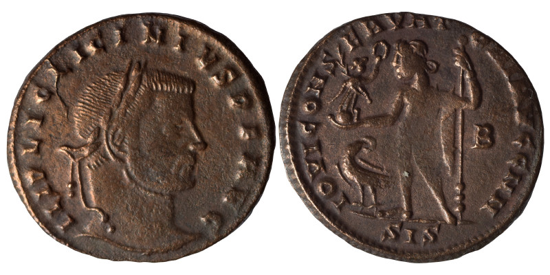 Licinius I, 308-324. Follis (bronze, 3.23 g, 22 mm), Siscia, 313-315. IMP LIC LI...