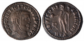 Licinius I., 308-324. Follis (bronze, 4.14 g, 22 mm). Heraclea, struck 312. IMP C VAL LIC LICINIVS P F AVG, laureate head right. Rev. IOVI CONSERVATOR...