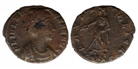 Helena, 324-328/30. Follis (Bronze, 1.51 g, 15 mm), Constantinopolis, 330. FL IVL HE-LENAE AVG Diademed and draped bust of Helena to right. Rev. PAX P...
