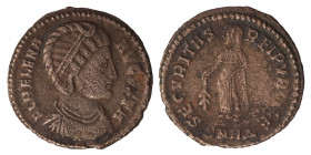 Helena, 324-335. Nummus (bronze, 2.26 g, 19 mm). Nicomedia, AD 327-328. FL HELENA AVGVSTA, diademed and mantled bust to right, wearing necklace. Rev. ...