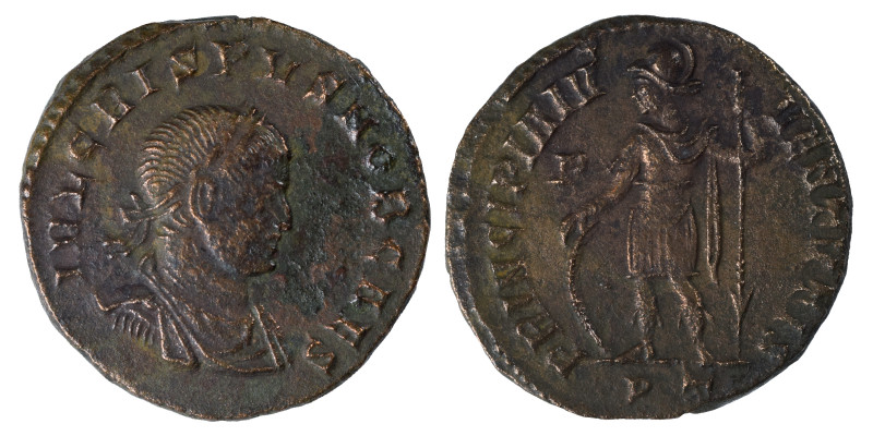 Crispus, Caesar, 317-326. Follis (bronze, 2.85 g, 19 mm), Ticinum, 317-318. IVL ...