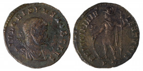 Crispus, Caesar, 317-326. Follis (bronze, 2.85 g, 19 mm), Ticinum, 317-318. IVL CRISPVS NOB CAES, laureate, draped and cuirassed bust right. Rev. PRIN...