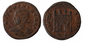 Crispus, Caesar, 317-326. Nummus (bronze, 3.09 g, 19 mm). Rome, struck 318-319. CRISPVS NOB CAES, laureate and cuirassed bust to left, holding spear a...