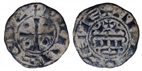 CRUSADERS. Antioch. Raymond of Poitiers, 1136-1149. Fractional Denier (Bronze, 0.99 g, 17 mm). +PRINCEPS Cross pattée with pellet in each angle. Rev. ...