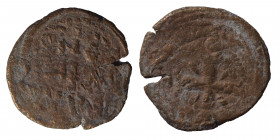 CRUSADERS. Edessa. Baldwin II, second reign, 1108-1118. Heavy Follis (Bronze, 6.62 g, 26 mm). BAΛΔ/OVINO/KOMH in three lines. Rev. Cross fleuronnée wi...