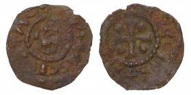 CRUSADERS. County of Tripoli. Raymond II.., 1137-1152. ae (Bronze, 0.57 g, 15 mm), 'Horse and Cross’ type. +RAMVNDVS COMS Small cross with four pellet...