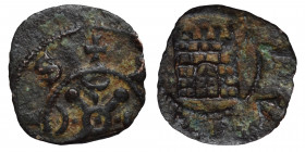 CRUSADERS. County of Tripoli. Raymond III, 1152-1187. Ae (bronze, 0.81 g, 15 mm), circa 1173-1187. +CIVITΛS Fortified gateway with five crenellations ...
