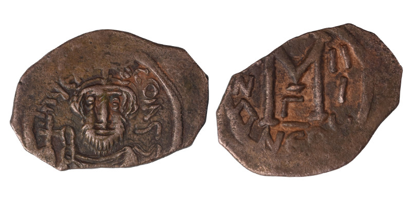 ISLAMIC. Time of the Rashidun. Pseudo-Byzantine types. Fals (bronze, 4.13 g, 24 ...