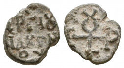 Byzantine Lead Seals, 7th - 13th Centuries
Reference:
Condition: Very Fine

Weight: 2,4 gr
Diameter: 15,3 mm