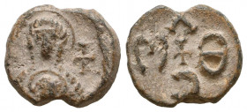 Byzantine Lead Seals, 7th - 13th Centuries
Reference:
Condition: Very Fine

Weight: 8,1 gr
Diameter: 19,7 mm