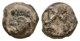 Byzantine Lead Seals, 7th - 13th Centuries
Reference:
Condition: Very Fine

Weight: 4,8 gr
Diameter: 13,2 mm
