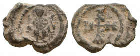 Byzantine Lead Seals, 7th - 13th Centuries
Reference:
Condition: Very Fine

Weight: 4,2 gr
Diameter: 18,1 mm