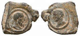 Roman Emperors, Probably Gordian III and Aratus?? Lead Seals,
Reference:
Condition: Very Fine

Weight: 5,7 gr
Diameter: 22,2 mm