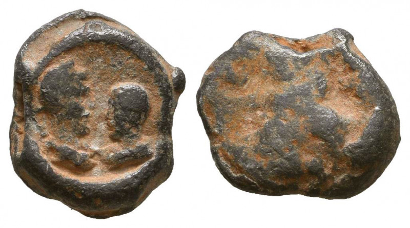 Roman Empire Lead Seal of Macrinus with Diadumenian as Caesar (217-218),
Refere...
