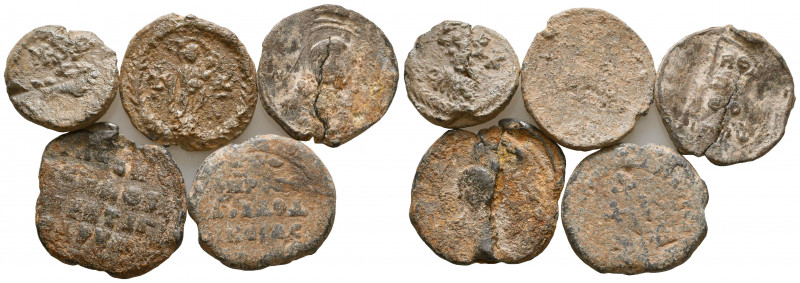 Lot of 5 Ancient Lead Seals, 
Reference:
Condition: Very Fine

Weight: lot 
Diam...