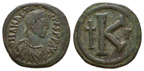Byzantine Empire, Anastasius. 491-518. AD. Ae
Reference:
Condition: Very Fine

Weight: 8.6 gr
Diameter: 26 mm