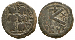 Byzantine Empire. Justin II with Sophia. 565-578. AE
Reference:
Condition: Very Fine

Weight: 5.7 gr
Diameter: 22 mm
