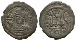 Byzantine Empire. Maurice Tiberius. 582-602. AE
Reference:
Condition: Very Fine

Weight: 11.2 gr
Diameter: 29 mm