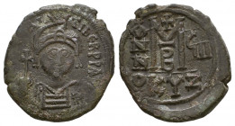 Byzantine Empire. Maurice Tiberius. 582-602. AE
Reference:
Condition: Very Fine

Weight: 11.5 gr
Diameter: 31 mm