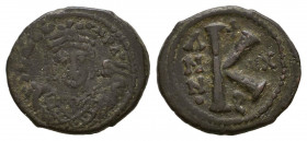 Byzantine Empire. Maurice Tiberius. 582-602. AE
Reference:
Condition: Very Fine

Weight: 4.9 gr
Diameter: 20 mm