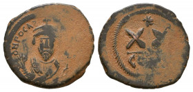 Byzantine Empire. Phocas. 602-610. AE
Reference:
Condition: Very Fine

Weight: 6.5 gr
Diameter: 25 mm