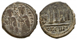 Byzantine Empire. Phocas. 602-610. AE
Reference:
Condition: Very Fine

Weight: 9.8 gr
Diameter: 25 mm