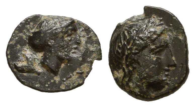 Greek Coins, Ae
Reference:
Condition: Very Fine

Weight: 0.6 gr
Diameter: 8 mm