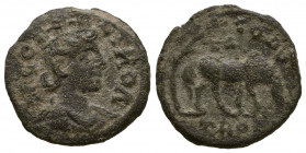 TROAS. Alexandreia. Pseudo-autonomous. Time of Gallienus (260-268). Ae.
Obv: ALEX TRO.
Turreted and draped bust of Tyche right; vexillum to left.
Rev:...