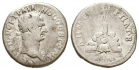 Trajan AR Didrachm of Caesarea, Cappadocia. AD 112-114.
Reference:
Condition: Very Fine

Weight: 6.4 gr
Diameter: 21 mm