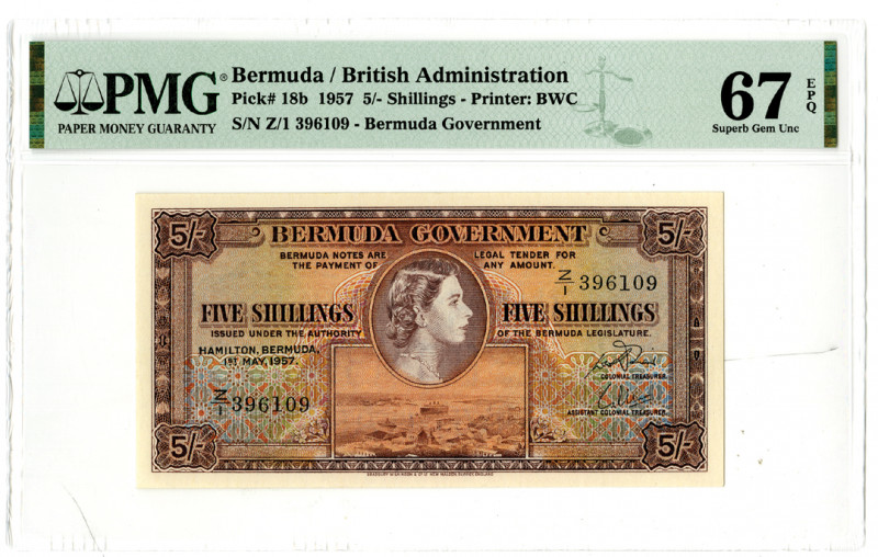 Bermuda Government, 1957 Issue Possibly a Replacement Banknote.
Hamilton, Bermu...