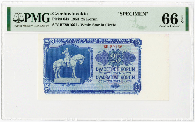 Republic of Czechoslovakia, 1953 "Top Pop" Specimen Banknote
Czechoslovakia. 19...