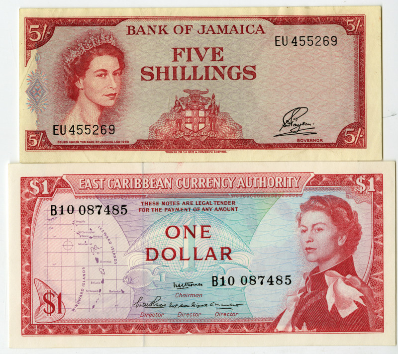 East Caribbean States & Jamaica Issued Banknote Pair, ca. 1960s
Jamaica and Eas...