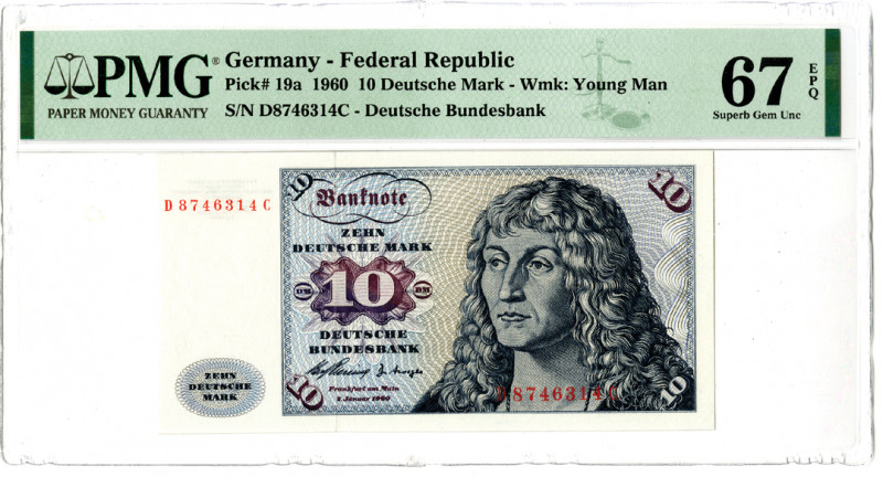 Deutsche Bundesbank. 1960 Issue Banknote.
Germany. 1960. 10 Deutsche Mark, P-19...