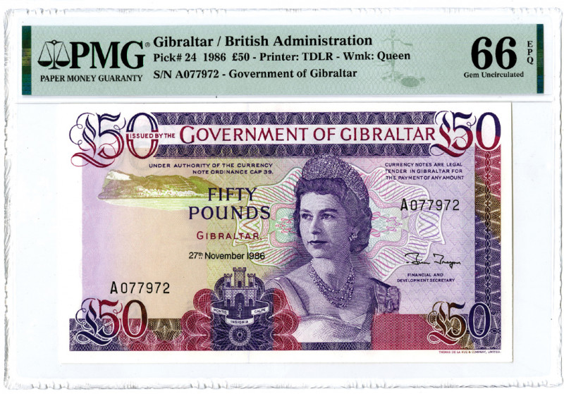 Government of Gibraltar. 1986. Issue Banknote.
Gibraltar/British Administration...