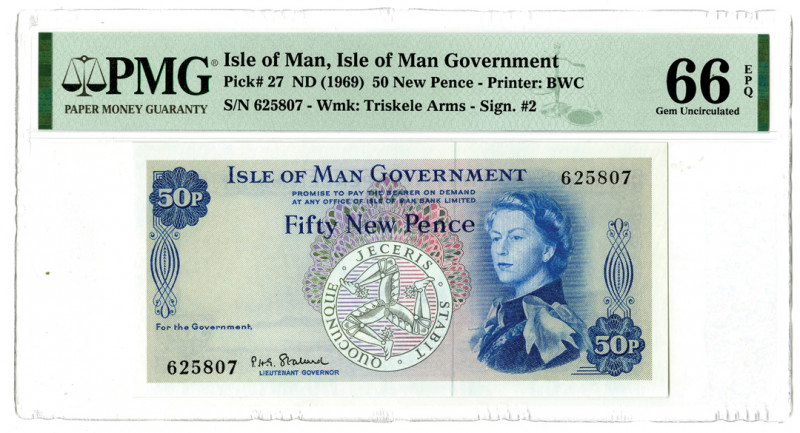 Isle of Man Government. ND (1969). Issued Banknote.
Isle of Man. ND (1969). 50 ...