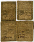 Pennsylvania Colonial Currency Quartet, April 3rd, 1772