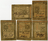 Pennsylvania Colonial Currency Quintet, October 1st, 1773