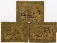 Pennsylvania Colonial Currency Trio, October 1st, 1773