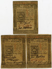 Pennsylvania Colonial Currency Trio, October 1st, 1773 Signed by Samuel Miles and Owen Jones Jr.