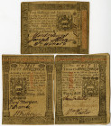 Pennsylvania Colonial Currency Trio, October 1st, 1773 Signed by Samuel Miles and Owen Jones Jr.