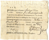 Continental Battalion, 1777 Promissory Note Issued to Andrew Fitch