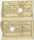 State of Connecticut, 1781-82 Treasury Office Note Pair, One of the First Documents to Mention the "United States"