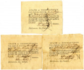 State of Connecticut, Pay-Table Office, 1782 Tax Trio Signed by Fenn Wadsworth and William Moseley