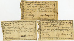 Connecticut Comptroller's Office, 1789-90 Issued Payment Trio
