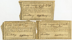 Connecticut Comptroller's Office, 1789-91 Issued Payment Trio