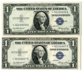 U.S. Silver Certificate Sequential Pair, Series of 1935 E Replacement Issues
