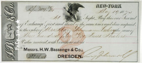 A.B. & Co. (August Belmont), 1874 I/U Second of Exchange Payable in Prussian Thalers.