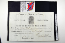New York State Militia, 1863 51st Regiment Private's Certificate of membership for George E. May.