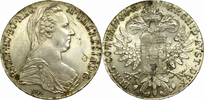 Austria, Marie Theresia, Thaler 1780 - restrike Piękny egzemplarz z doskonale za...